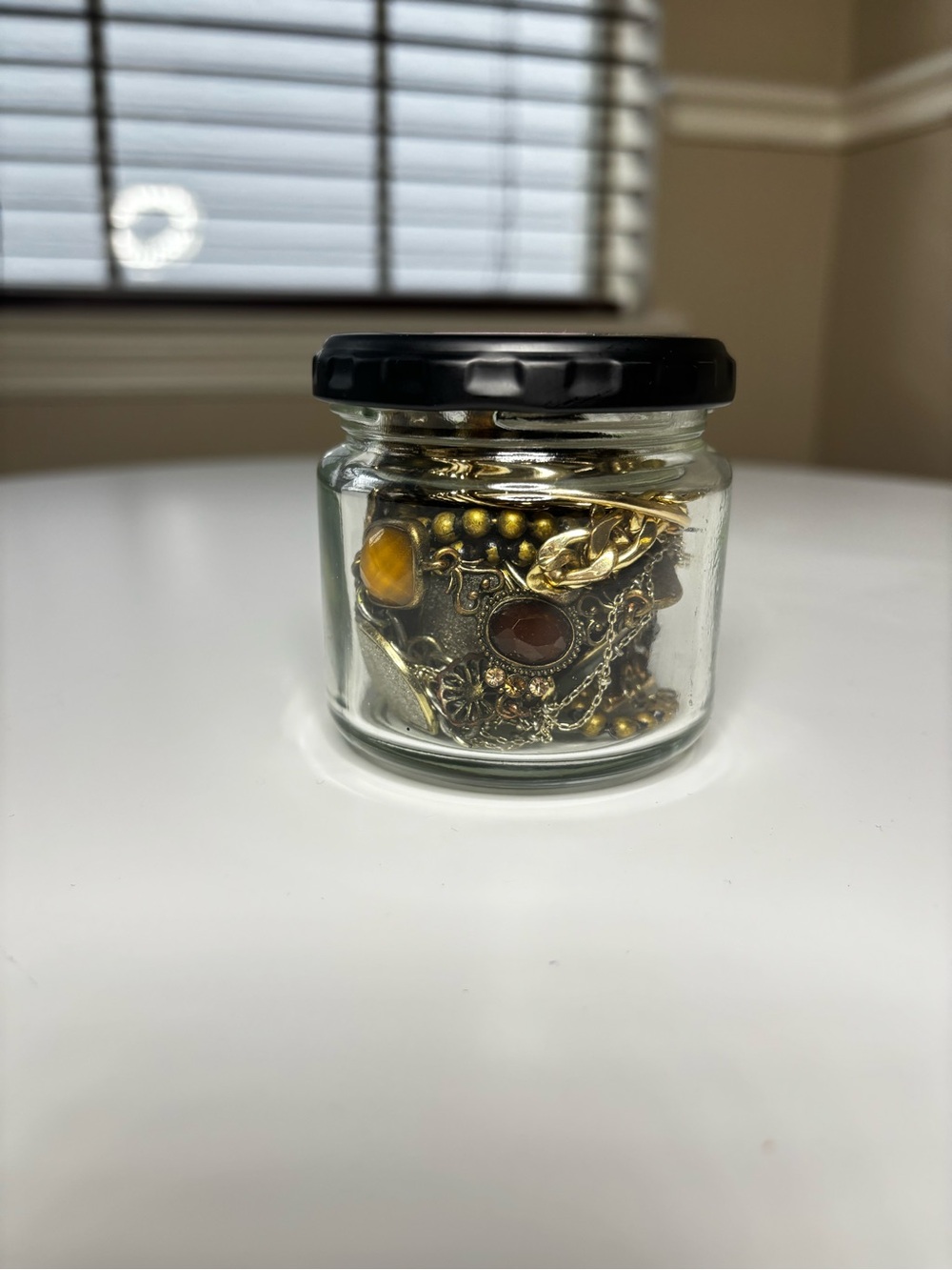 Bronze and Gold Extra Small Mystery Jewelry Jar with Vintage - XSJ3